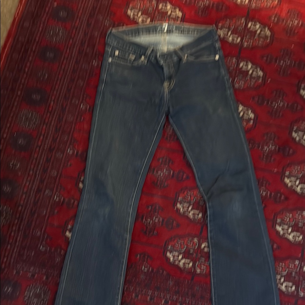 7 For All Mankind Blue Boot Cut Jeans Timeless Design